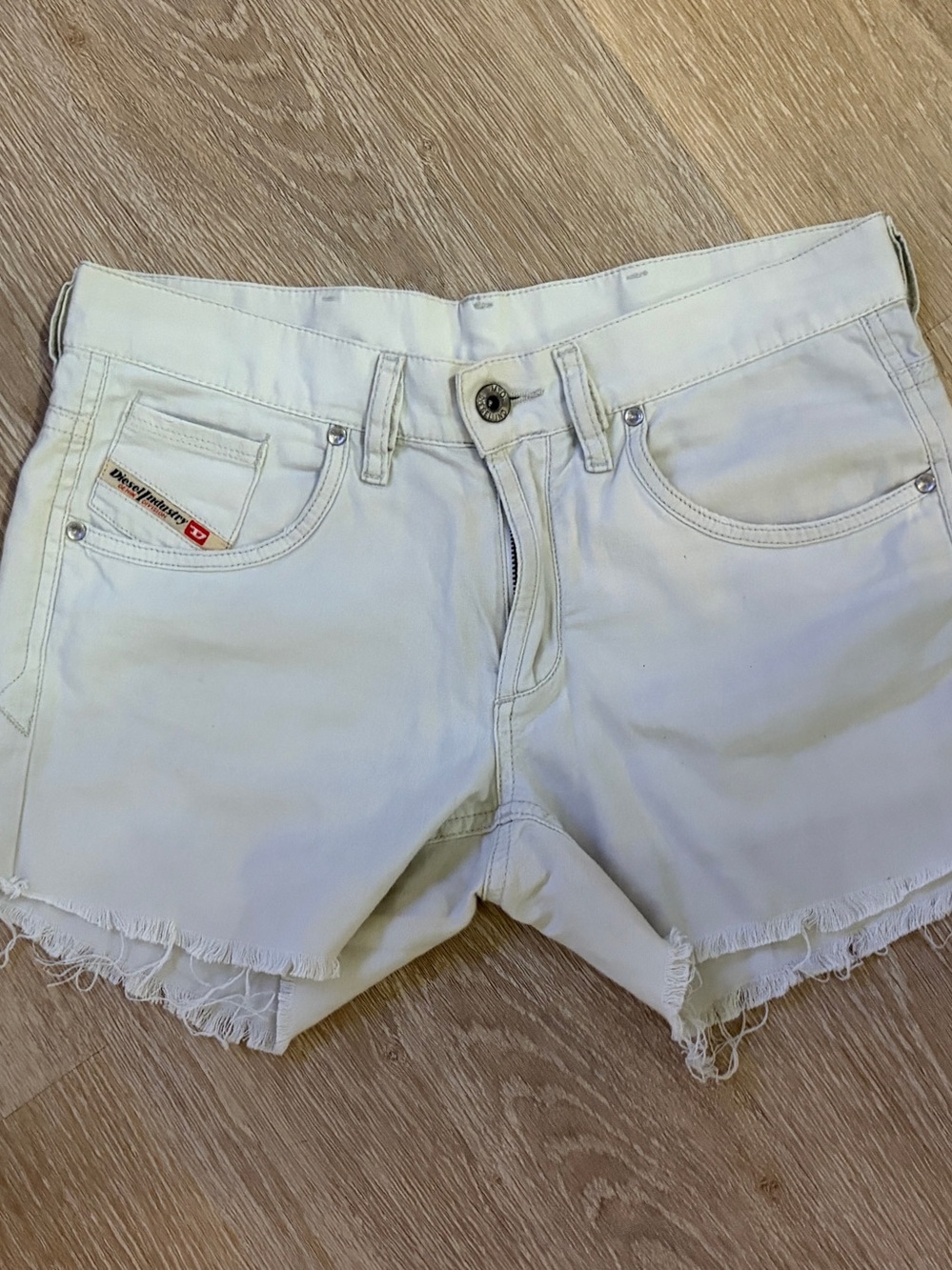 Diesel White Denim Shorts